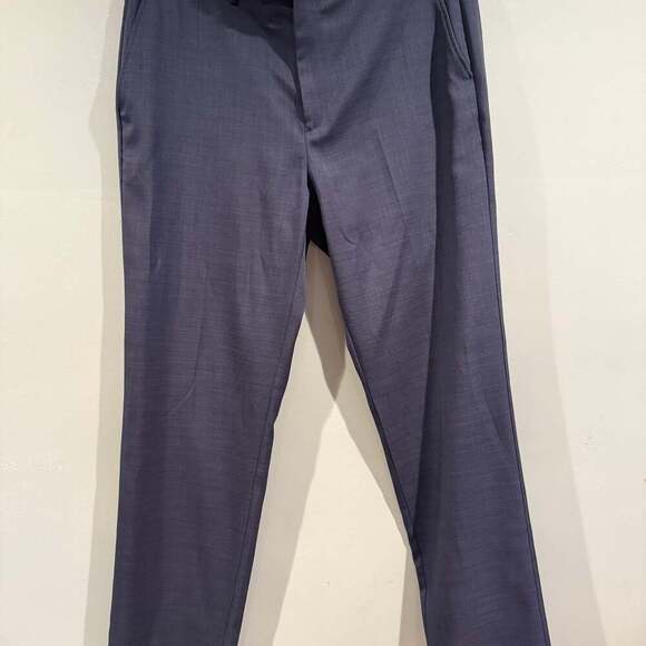 Michael Kors Classic Fit Flat Front Blue Stretch Dress Pants - Picture 1 of 3